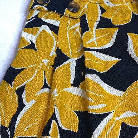 Who What Wear NWOT floral paperbag waist linen blend shorts size 10 - Picture 13 of 16